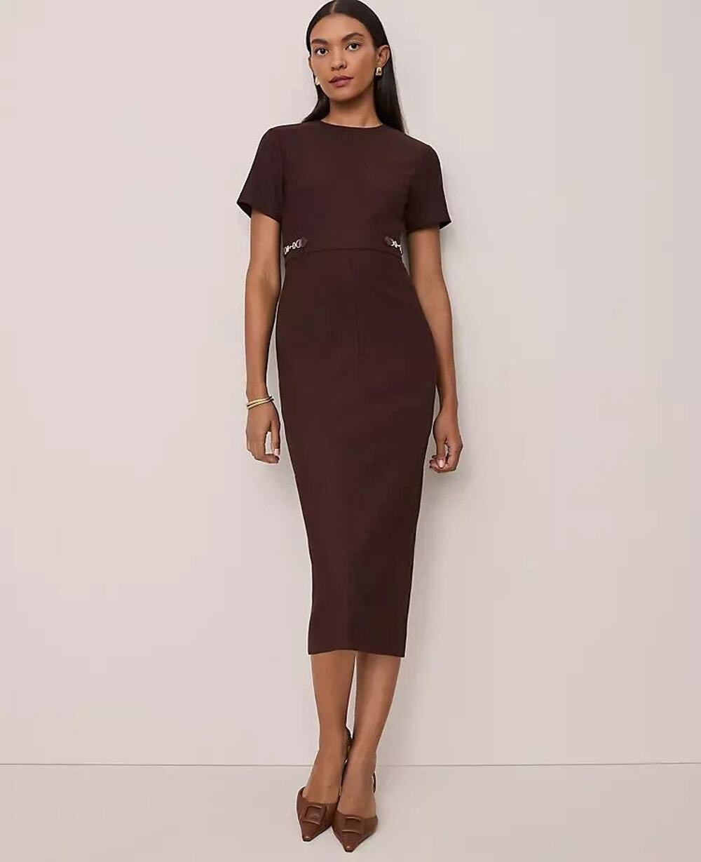 Ann Taylor brown midi dress